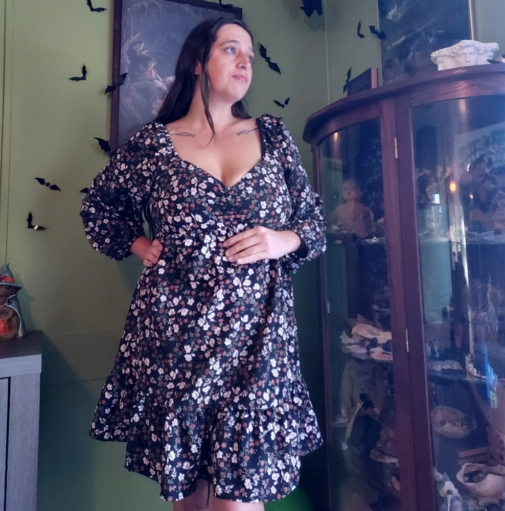 Lily Rose Ruffle Floral Dress Size Large - Picture 3 of 3
